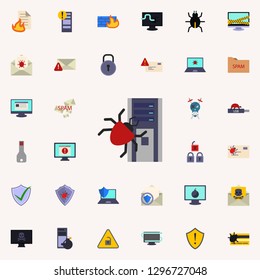beetle and computer icon. Virus Antivirus icons universal set for web and mobile