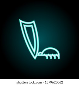 the beetle crawls to the shield neon icon. Elements of Virus, antivirus set. Simple icon for websites, web design, mobile app, info graphics