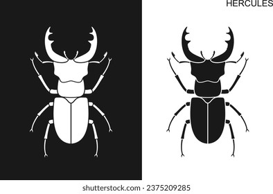 Beetle deer. Hercules beetle logo