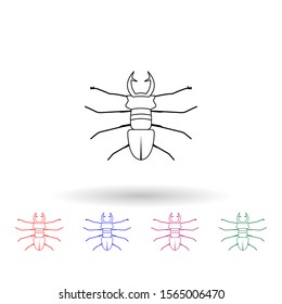 Beetle deer multi color icon. Simple thin line, outline vector of insect icons for ui and ux, website or mobile application