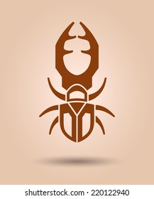 Beetle deer vector icon, Flat style, Vector illustration Eps 10