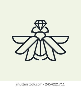 beetle and diamond combination logo