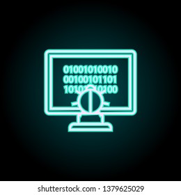 beetle in the digital space neon icon. Elements of Virus, antivirus set. Simple icon for websites, web design, mobile app, info graphics
