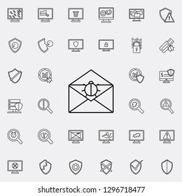 beetle in an envelope icon. Virus Antivirus icons universal set for web and mobile