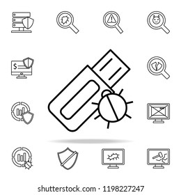 beetle in flash card icon. Virus antivirus icons universal set for web and mobile