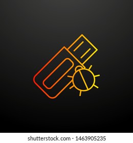 Beetle in flash card nolan icon. Elements of virus antivirus set. Simple icon for websites, web design, mobile app, info graphics