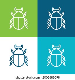 Beetle Flat four color minimal icon set