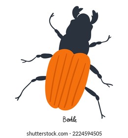 Käfer. Flache, handgezeichnete Illustration auf weißem Hintergrund.