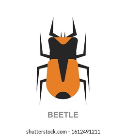 Beetle flat icon on white transparent background. You can be used beetle icon for several purposes.