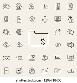 beetle in a folder icon. Virus Antivirus icons universal set for web and mobile