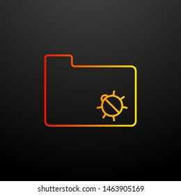 Beetle in a folder nolan icon. Elements of virus antivirus set. Simple icon for websites, web design, mobile app, info graphics