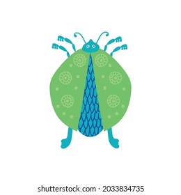 beetle funny butterfly moth vector image doodle collection