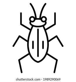 Beetle, garden pest, entomological collection, insect. Icon, vector, isolated, outline, 48x48 pixel.
