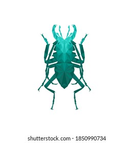 beetle Geometric Triangle Logo Icon Design, stag beetle Triangle