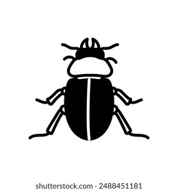 Escarabajo Glyph Icon, Ilustración vectorial