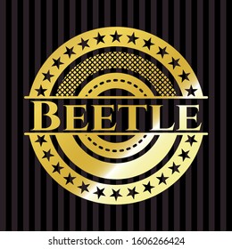 Beetle gold shiny emblem. Vector Illustration. Detailed.