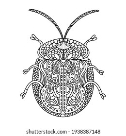 Black White Illustration Goliath Beetle Vector Stock Vector (Royalty ...