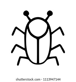 Beetle hand drawn bug line
