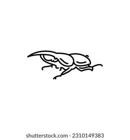 Beetle hercules black line icon. Pictogram for web page, mobile app, promo.