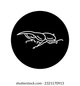 Beetle hercules black line icon. Pictogram for web page, mobile app, promo.