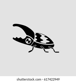 beetle hercules icon. vector