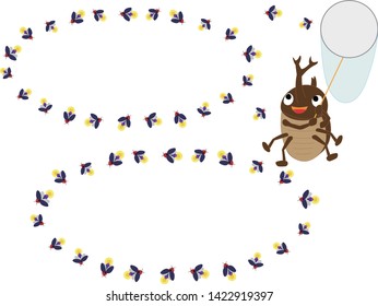 A beetle is hunting for fireflies.