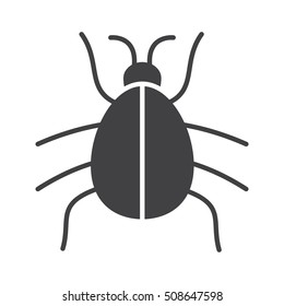 Beetle icon. Computer virus silhouette symbol. Malware and spyware bug. Negative space. Vector isolated illustration