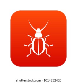 Beetle icon digital red for any design isolated on white vector illustration