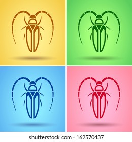 Beetle icon, Flat style, vector