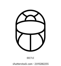 beetle icon. Line Art Style Design Isolated On White Background