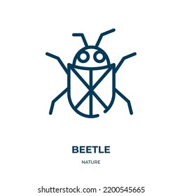 Beetle icon. Linear vector illustration from nature collection. Outline beetle icon vector. Thin line symbol for use on web and mobile apps, logo, print media.