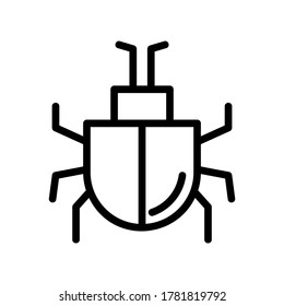 icono de escarabajo o logotipo símbolo de signo aislado ilustración vectorial - iconos vectoriales de estilo negro de alta calidad
