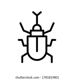 icono de escarabajo o logotipo símbolo de signo aislado ilustración vectorial - iconos vectoriales de estilo negro de alta calidad
