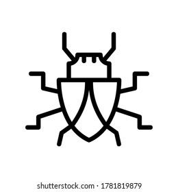icono de escarabajo o logotipo símbolo de signo aislado ilustración vectorial - iconos vectoriales de estilo negro de alta calidad
