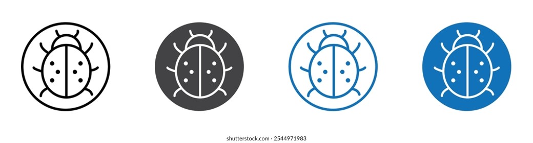 Beetle icon Logo sign in thin line outline