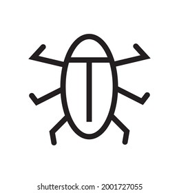 Icono de escarabajo o logotipo ilustración vectorial de símbolo de seña aislado, ilustración vectorial con contorno negro de alta calidad.