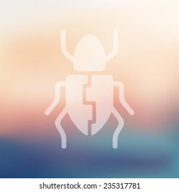 beetle icon on blurred background