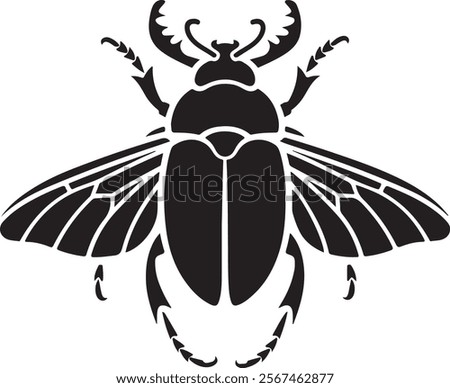 Beetle icon silhouette vector style with white background, Beetle icon