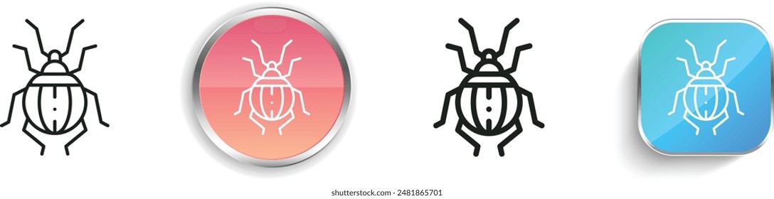 beetle icon. Thin Linear, Regular and Button Style Design Isolated On White Background