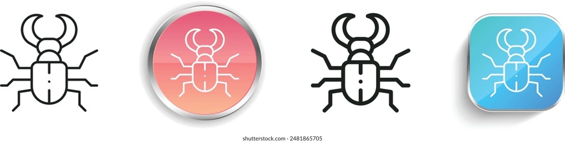 beetle icon. Thin Linear, Regular and Button Style Design Isolated On White Background