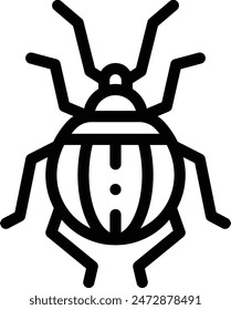 beetle icon. Thin Linear Style Design Isolated On White Background