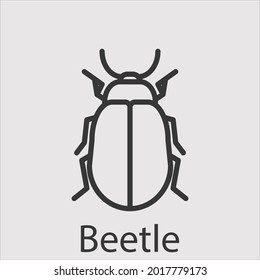 beetle icon vector icon.Editable stroke.linear style sign for use web design and mobile apps,logo.Symbol illustration.Pixel vector graphics - Vector