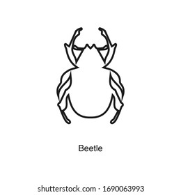 Beetle icon vector on white background. Black icon illustration