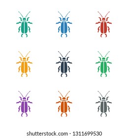 beetle icon white background. Editable filled beetle icon from animals. Trendy beetle icon for web and mobile.