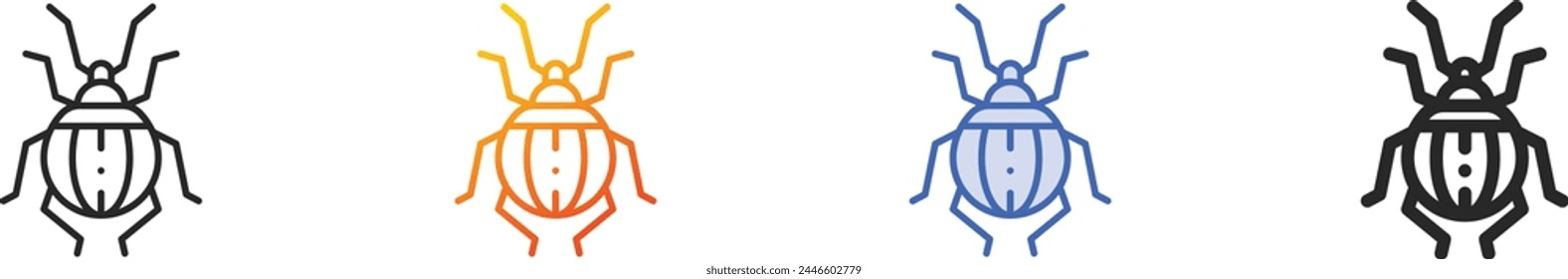 beetle icon.Thin Linear, Gradient, Blue Stroke and bold Style Design Isolated On White Background