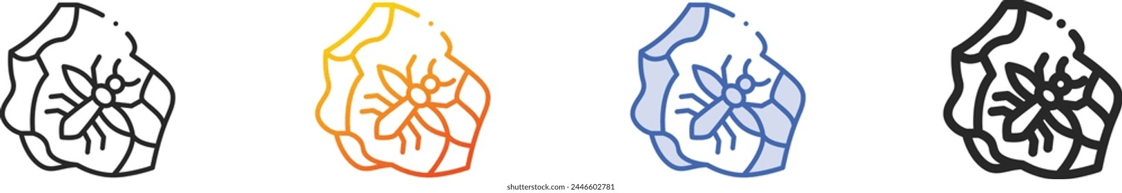 beetle icon.Thin Linear, Gradient, Blue Stroke and bold Style Design Isolated On White Background