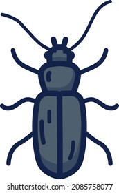 Beetle illustration icon design flat animals
