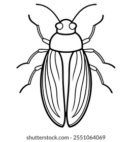 Beetle insect flat vector illustration on a white background