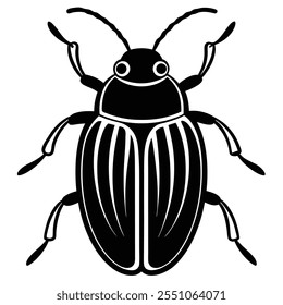 Beetle insect flat vector illustration on a white background