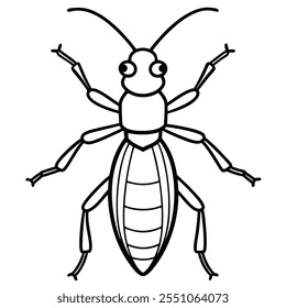 Beetle insect flat vector illustration on a white background